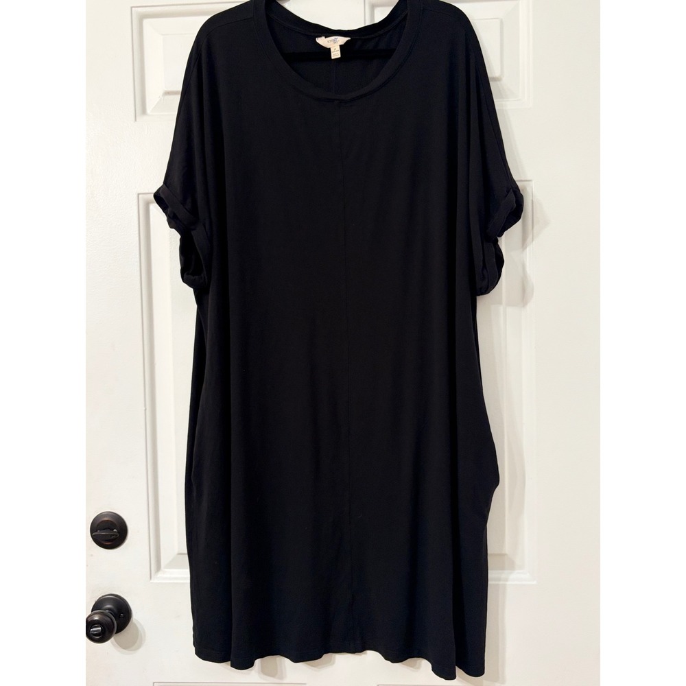 Terra & Sky | Plus Size T-Shirt Dress | 3X || Black|